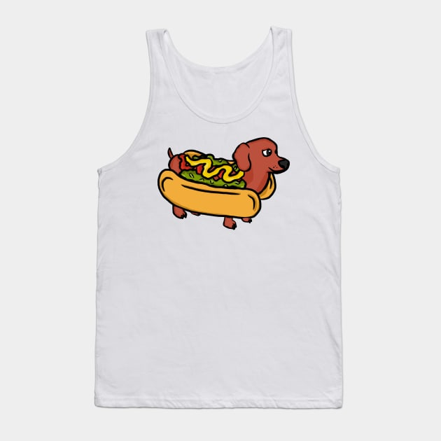 Dachshund in Hot Dog Costume Tank Top by RoserinArt